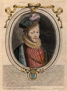 Kuningas Ludvig XII:n (1462-1515) muotokuva - Ranskan kuninkaan Ludvig XII:n (1462-1515) muotokuva - kaiverrus teoksesta "Les Augustes Representations de tous les Kings de France from Pharamond to LouisXIV", Pariisi tekijältä de Larmessin