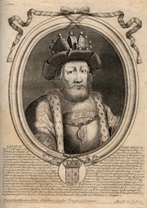 Ludvig II Begue tai Faineant (846 - 879), frangin kuninkaan muotokuva - Ludvig II:n Stammerer 848 - 879 - kaiverrus teoksesta "Les Augustes Representations de tous les Kings de France from Pharamond to LouisXIV", Pariisi tekijältä de Larmessin