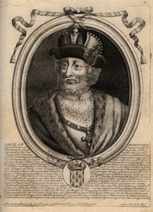 Ludvig I hurskaan (778-840), Ranskan kuninkaan muotokuva - Ludvig I hurskas (778-840) Pyhän Rooman keisari - kaiverrus teoksesta "Les Augustes Representations de tous les Kings de France from Pharamond to LouisXIV", Pariisi