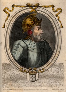 Muotokuva Philip IV Belistä (1268 - 1314), Ranskan kuningas - Philip IV Kaunis (1268-1314) Ranskan kuningas - kaiverrus teoksesta "Les Augustes Representations de tous les Kings de France from Pharamond to LouisXIV", Pariisi tekijältä de Larmessin