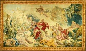Unelma Rinaldosta tekijältä design and cartoon by François Boucher; woven under the direction of Jean Baptiste Oudry and Nicolas Besnier at