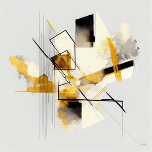 Abstraktit geometriset muodot, akvarellimaalaus, tulostus tilauksesta