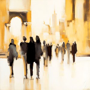 Urban Life: Abstrakti impressionistinen siluettimaalaus tekijältä F. Abderrahim