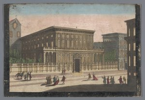 Gezicht op het Palazzo Doria-Tursi te Genua Näkymä Palazzo del Duca d