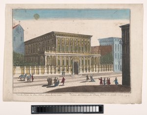 Gezicht op het Palazzo Doria-Tursi te Genua Näkymä Palazzo del Duca d