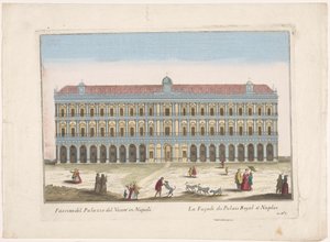 Näkymä Palazzo Realelle Napolissa Facciata del palazzo del vicere in Napoli (otsikko esineessä)