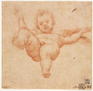 Lentävä Amor tekijältä follower of Annibale Carracci