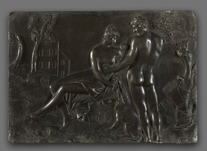 Venus ja Adonis tekijältä follower of Georg Raphael Donner