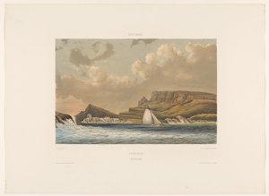 Caracasbaai Curacao. Caraccas Baai (otsikko esineessä) tekijältä jonkheer Jacob Eduard van Heemskerck