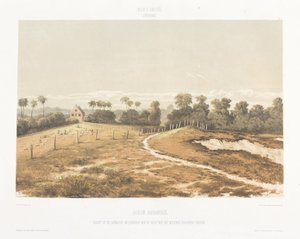 Näkymä synagogalle ja hautausmaalle Cordonpadilta nähtynä Näkymiä Alankomaiden Länsi-Intialta (sarjan nimi) tekijältä jonkheer Jacob Eduard van Heemskerck