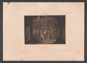 Haton luolat Curacao. Haton luola (otsikko esineessä) Länsi-Intia (sarjan nimi esineellä) Näkymiä Alankomaiden Länsi-Intialta (sarjan nimi) tekijältä jonkheer Jacob Eduard van Heemskerck
