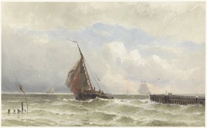 Vlissingenin satama saapuvilla purjealuksilla tekijältä jonkheer Jacob Eduard van Heemskerck