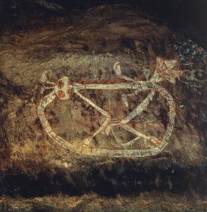 Aboriginaalien mytologia (kalliomaalaus) tekijältä Theodore Charles Ange Coquelin