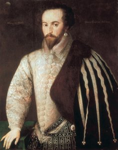 Sir Walter Raleighin (1554 - 1618) muotokuva. Federico Zuccaron (tai Zuccarin) (1549 - 1609) ansioksi kuuluva maalaus. 1588. Lontoo, National Portrait Gallery. tekijältä or Zuccaro Federico Zuccari