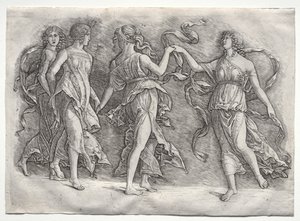 Quatre Muses ballants finlandeses tekijältä probably by the so called Premier Engraver