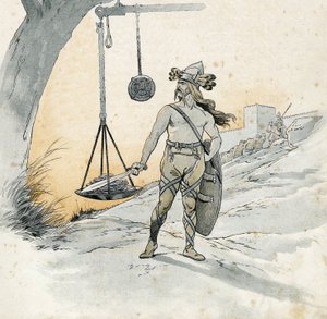 Rooman valloitus (Rancon of Rome vuonna 390 eKr.). Histoire de Brennus (Brennos), gallialainen sotapäällikkö, joka lausui kauhean sanan Vae Victis (epäonni tappiolle). "" Ranskassa, hänen tarinansa kertoi G. Montorgueil, kuvannut Job"" 1896. Yksityinen kok tekijältä pseudonym for Onfray de Breville Jacques Job