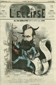 Sarjakuva Emile Keratryn (1832-1904), ranskalaisen poliitikon. Kansi Jobin "" L