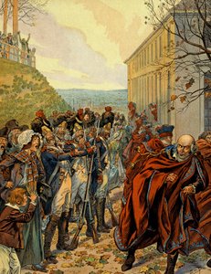 Napoleon I Bonaparten (1769-1821) vallankaappaus: Lento viiden sentin (viisi senttiä) neuvostolta (500 huonetta) 19. brumaire (10. marraskuuta) tekijältä pseudonym for Onfray de Breville Jacques Job