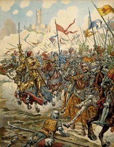 Ranskan historia keskiajalla (keskiaika): Kuningas Ludvig XI kutsui Armeijaa (1423-1483) armeijansa kärjeksi Montleryn taistelussa Ligue du Bien Publicia vastaan, 16. heinäkuuta tekijältä pseudonym for Onfray de Breville Jacques Job