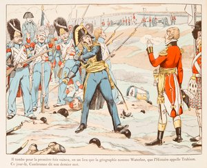 Jacques Marie Gaston Onfroy de Breville dit JOB (1858-1931) - Waterloo Cambronne englantilaisia vastaan, joka pyysi häntä menemään vuonna 1815, yksityinen kokoelma tekijältä pseudonym for Onfray de Breville Jacques Job