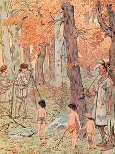 Jacques Marie Gaston Onfroy de Breville dit JOB (1858-1931) - 16-vuotiaana George Washingtonista tuli katsastaja ja kartoitti Blue Ridge Mountainsin länsipuolella olevia maita, yksityinen kokoelma tekijältä pseudonym for Onfray de Breville Jacques Job