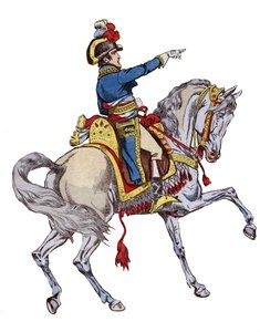 Napoleon hevosen selässä - Jobin (Jacques Onfroy de Breville) litografia elokuvasta "" Le Grand Napoleon des Petites Enfants"" 1893 tekijältä pseudonym for Onfray de Breville Jacques Job
