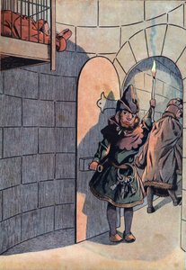 Kohtaus Ranskan historiasta leluissa: juonitteli kuningas Ludvig XI:tä (1423-1483) Charles Le Temerairen kanssa, Jean Balue (1421-1491) oli lukittu 11 vuodeksi yhteen kuningas Ludvig XI:n rautahäkkiin 23. huhtikuuta 1469. "" Joujoux a l