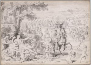 Ludvig XIV Venuksen vangitsema tekijältä studio of Charles Le Brun