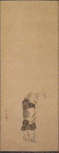 Kenshu, munkki katkarapujen kanssa tekijältä studio of Tawaraya Sōtatsu