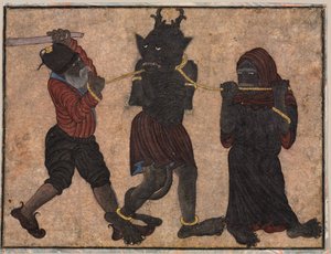 Demoni ketjuissa tekijältä style of Muhammad Siya Qalam