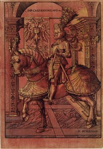 Keisari Maximilian I, aseistettu hevosen selässä, 1508