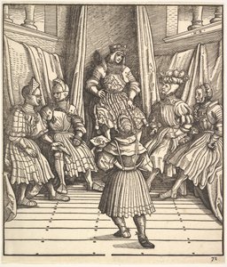 Kuvitus valkoisesta kuningas Der Weiß Königistä, 1400-1500-luvulta.