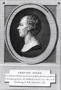 Leonard Eulerin (1707-83) muotokuva (kaiverrus) (mv-valokuva) tekijältä the Younger Dupin