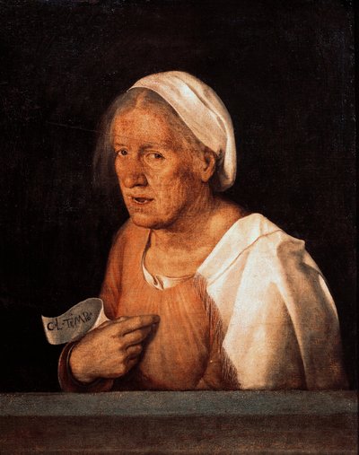 La Vecchia (Vanha nainen) vuoden 1505 jälkeen (öljy kankaalle) tekijältä Giorgione
