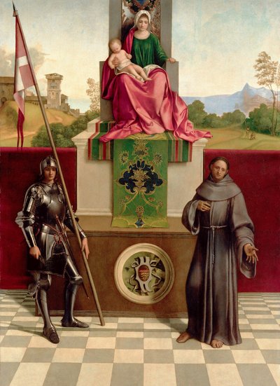 Madonna ja lapsi Pyhän Franciscuksen ja Pyhän Nikasiuksen välillä (Castelfranco Madonna) n. 1503-04 (öljy puulle) tekijältä Giorgione