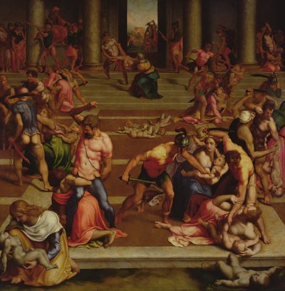 Viattomien verilöyly (tempera paneelissa) tekijältä (1509 66) Daniele da Volterra