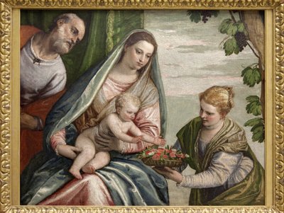 Pyhä perhe St. Dorotheen kanssa, öljymaalaus kankaalle, Paolo Caliari dit Veronese (1528-1588). Valokuvaus, KIM Youngtae, Bordeaux, Musee des beaux arts de Bordeaux. tekijältä Veronese