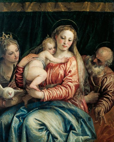 Madonna ja lapsi, Pyhä Pietari ja Pyhä Agnes tekijältä (1528 88) Veronese