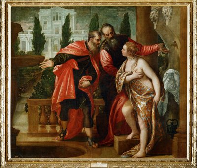 Susannah ja vanhimmat (maalaus kankaalle) tekijältä (1528-88) Veronese