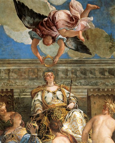 Paolo Veronesen (1528-1588) Venetsian apoteoosi, fresko, yksityiskohta, Sala del Maggior Consiglio (suurkokoussali), Palazzo Ducale, Venetsia tekijältä (1528 88) Veronese