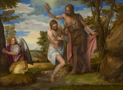 Kristuksen kaste, n. 1550-1560 (öljy kankaalle) tekijältä Veronese