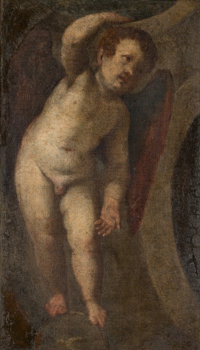 A Standing Putto, n. 1548-88 (öljy kankaalle) tekijältä Veronese