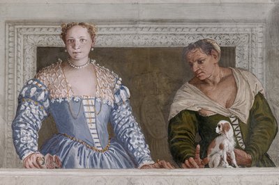 Donna Barbaro ja hänen hoitajansa, Hall of Olympus, yksityiskohta numerosta 2632651 tekijältä Veronese