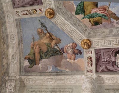 Paolo Caliari tunnetaan nimellä Veronese, fresko, Villa Barbaro, Maser, Italia tekijältä Veronese
