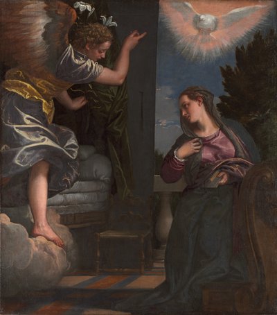 Marian ilmestys, n. 1580 (öljy kankaalle) tekijältä (1528 88) Veronese