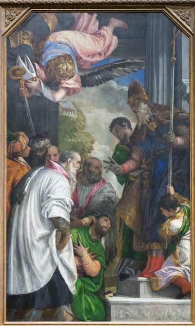 Pyhän Nikolauksen vihkiminen tekijältä (1528-88) Veronese