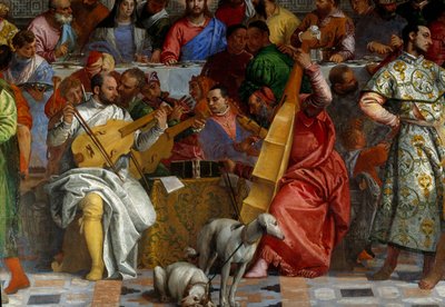 Kaanan häät, yksityiskohta: muusikot. Fresko Paolo Veronese (1528-1588) Ec. pe tekijältä Veronese