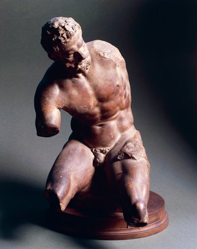 Miesten alastonkuva, noin 1572, Giambologna (1529-1608), terrakottaveistos, 38,5 cm tekijältä Giambologna