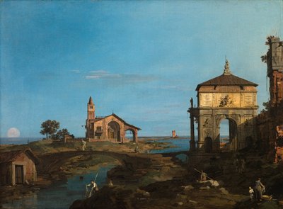 Saari laguunissa, jossa on portti ja kirkko tekijältä (1697 1768) Canaletto