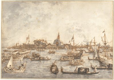 Ylösnousemuksen päivän festivaali Venetsiassa tekijältä (1697-1768) Canaletto